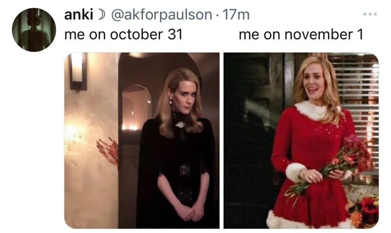 october 31st vs november 1st memes, October 31 to Nov 1 memes, October 31 memes, Halloween vs Christmas memes, holiday transition memes, spooky memes