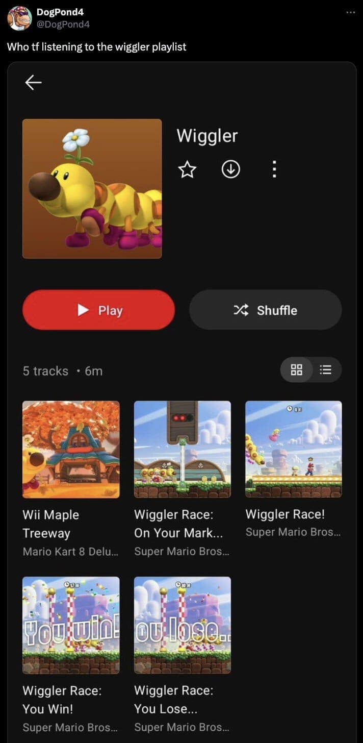 Who tf listening to the wiggler playlist