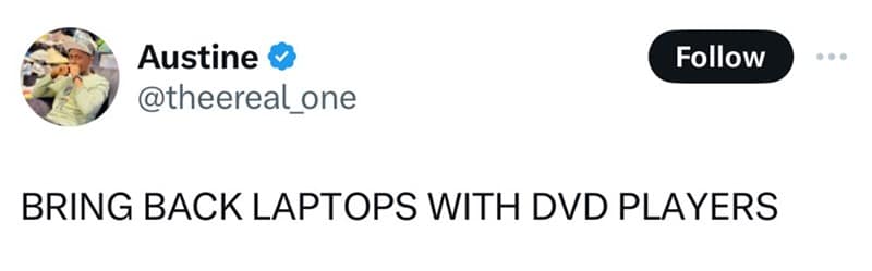 BRING BACK LAPTOPS WITH DVD PLAYERS
