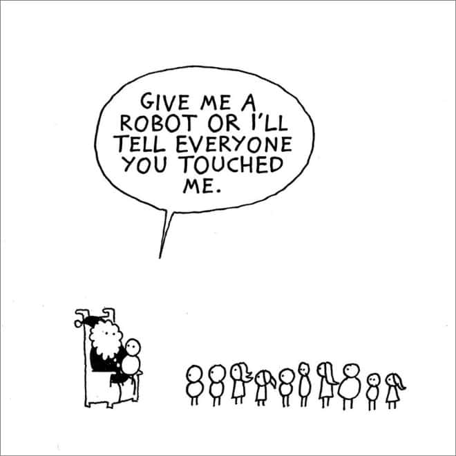 dark humor comics, dark comic strips, edgy humor cartoons, grimly ironic illustrations, dark Christmas comics, bleak festive strips, moody holiday panels, grim yuletide sketches twisted humor illustrations, warped humorous drawings, offbeat satirical images, subversive comical art grim holiday artwork, somber seasonal visuals, eerie festive renderings, dismal Christmas imagery