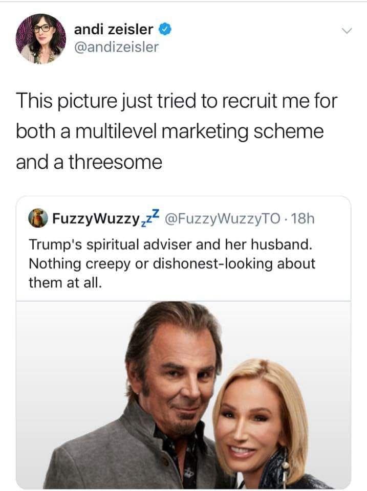 This picture just tried to recruit me for both a multilevel marketing scheme and a threesome