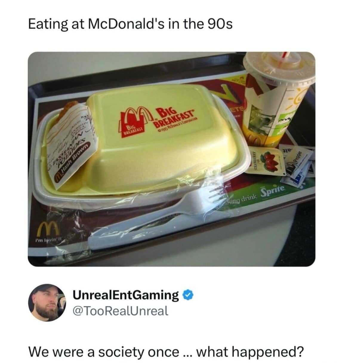 Eating at McDonald's in the 90s