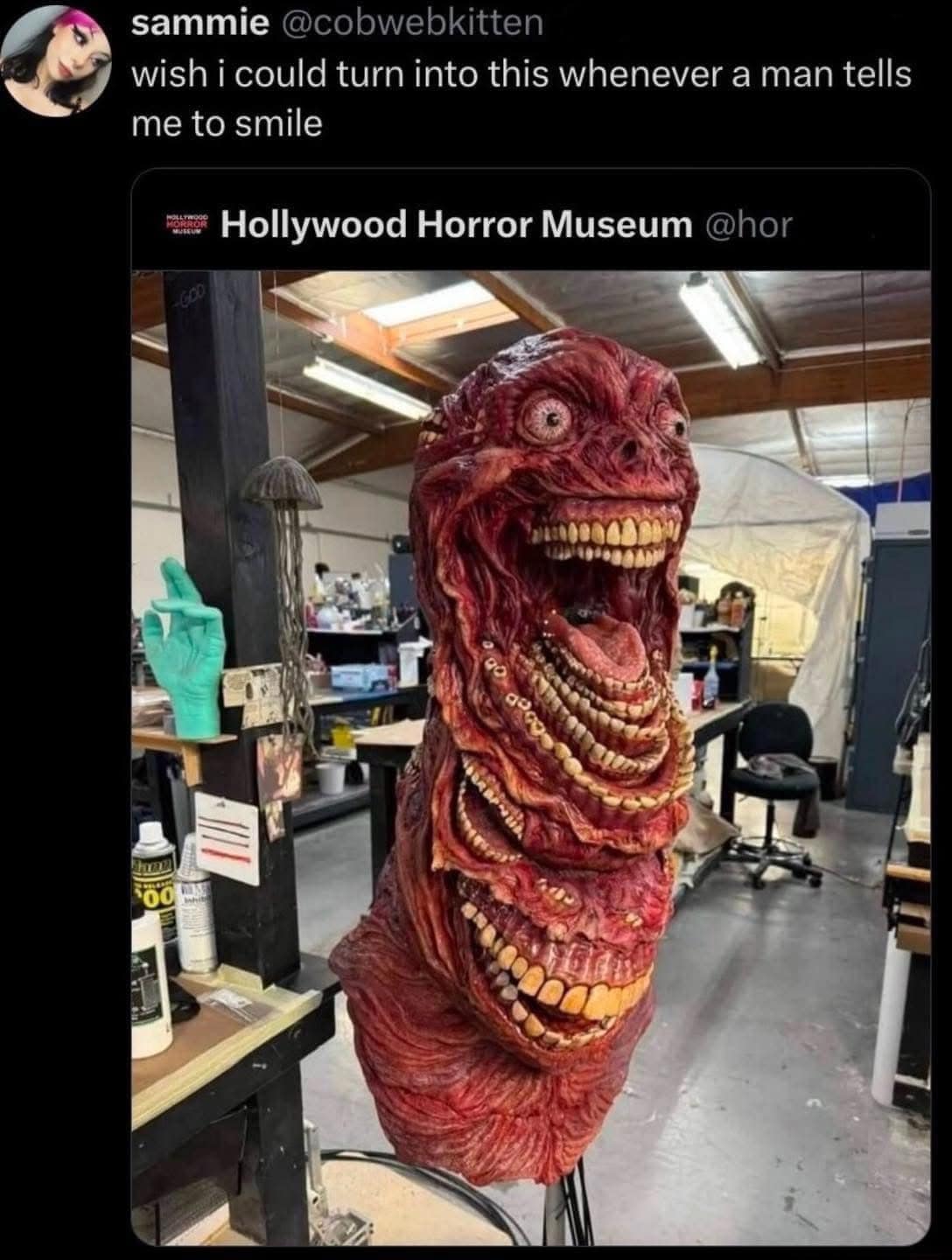 wish i could turn into this whenever a man tells me to smile