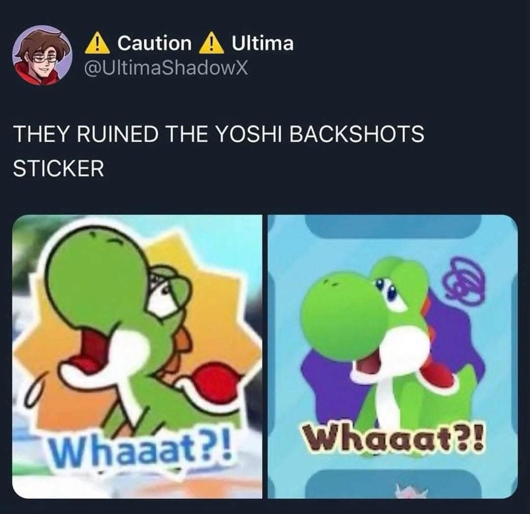 THEY RUINED THE YOSHI BACKSHOTS STICKER