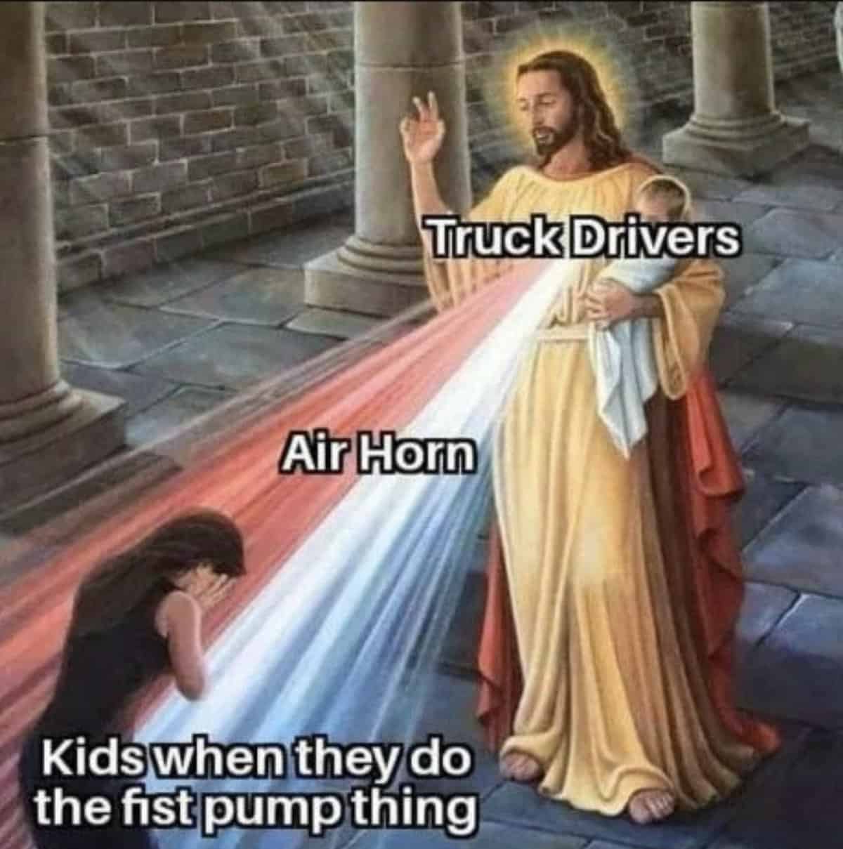 Truck Drivers Air Horn Kids when they do the fist pump thing