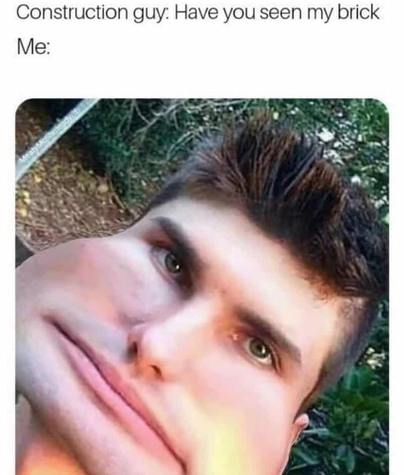 Construction guy: Have you seen my brick Me: