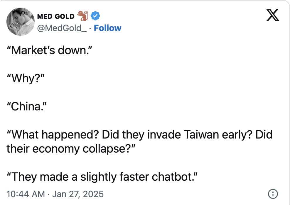 deepseek memes, deepseek AI memes, Deepseek AI technology, Deepseek financial tool, Deepseek market analysis, AI-driven stock analysis, disruptive AI tools, game-changing AI tools, innovative AI solutions, cutting-edge financial AI, stock market memes, financial humor, investing memes, Wall Street jokes