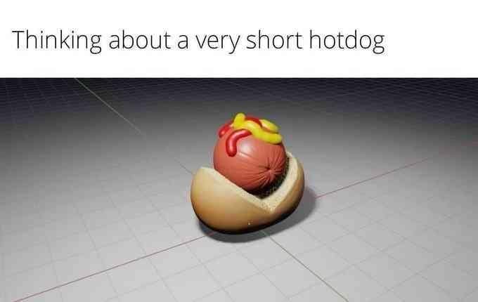 Thinking about a very short hotdog