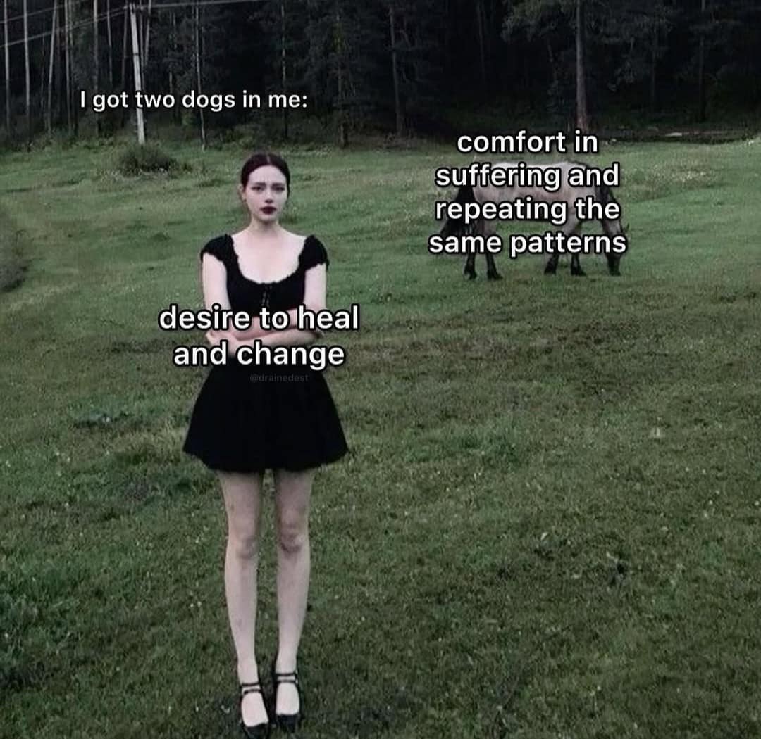 I got two dogs in me: desire to heal and change