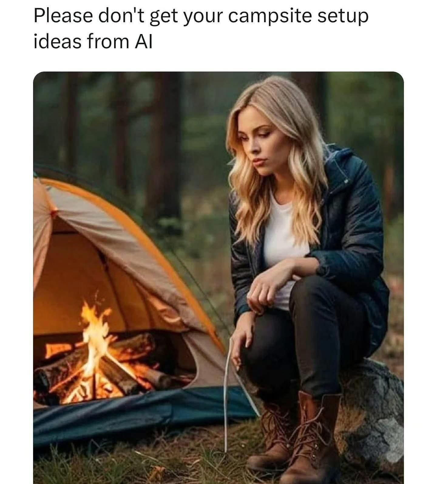 Please don't get your campsite setup ideas from Al