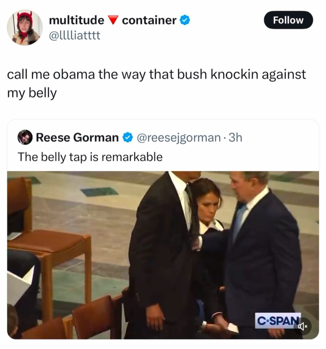 call me obama the way that bush knockin against my belly