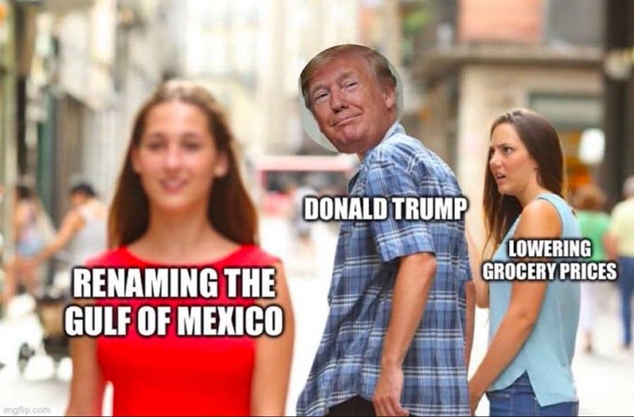 Gulf of America memes, Trump memes, Gulf of Mexico memes, renamed gulf jokes,presidential humor, political figure jokes, controversial statement wit