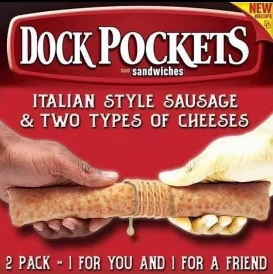 NEW RECIPE DOCK POCKETS sandwiches ITALIAN STYLE SAUSAGE & TWO TYPES OF CHEESES 2 PACK - 1 FOR YOU AND 1 FOR A FRIEND
