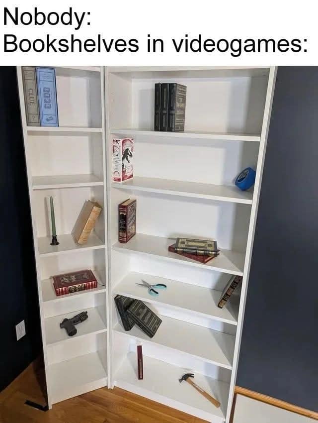 Nobody: Bookshelves in videogames: