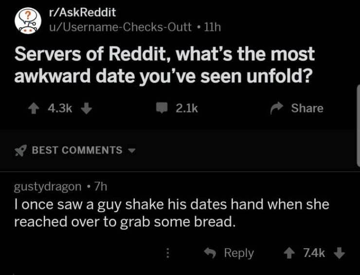 Servers of Reddit, what's the most awkward date you've seen unfold?