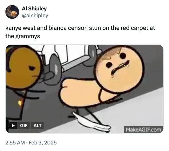 bianca censori memes, Bianca Censori outfit, Bianca Censori dress, Bianca Censori fashion, Bianca Censori style, Kanye West Grammys, Kanye West red carpet, Kanye West controversy, Kanye West news, celebrity meme reactions, viral celebrity memes, Grammys meme moments, celebrity fashion memes