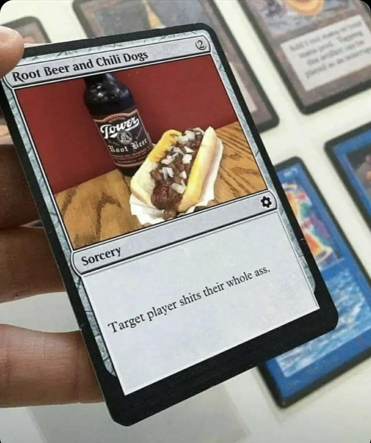 Root Beer and Chili Dogs 2 Towes Boot gets Sorcery Target player shits their whole ass.