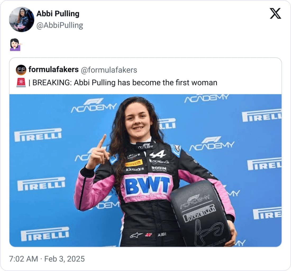 | BREAKING: Abbi Pulling has become the first woman