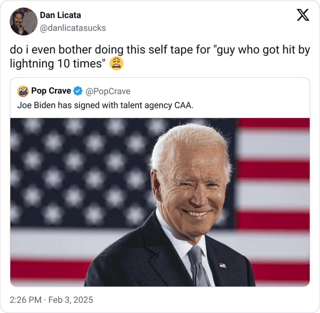 do i even bother doing this self tape for "guy who got hit by lightning 10 times"