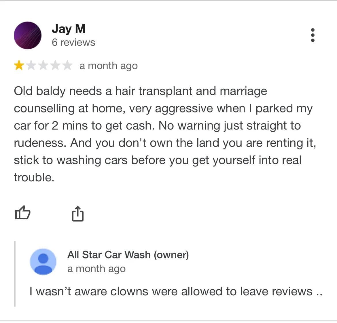 funny google reviews, hilarious reviews, unhinged reviews, absurd reviews, bizarre complaints, unexpected compliments, business owner replies, rant reviews, gas station reviews, duck reviews