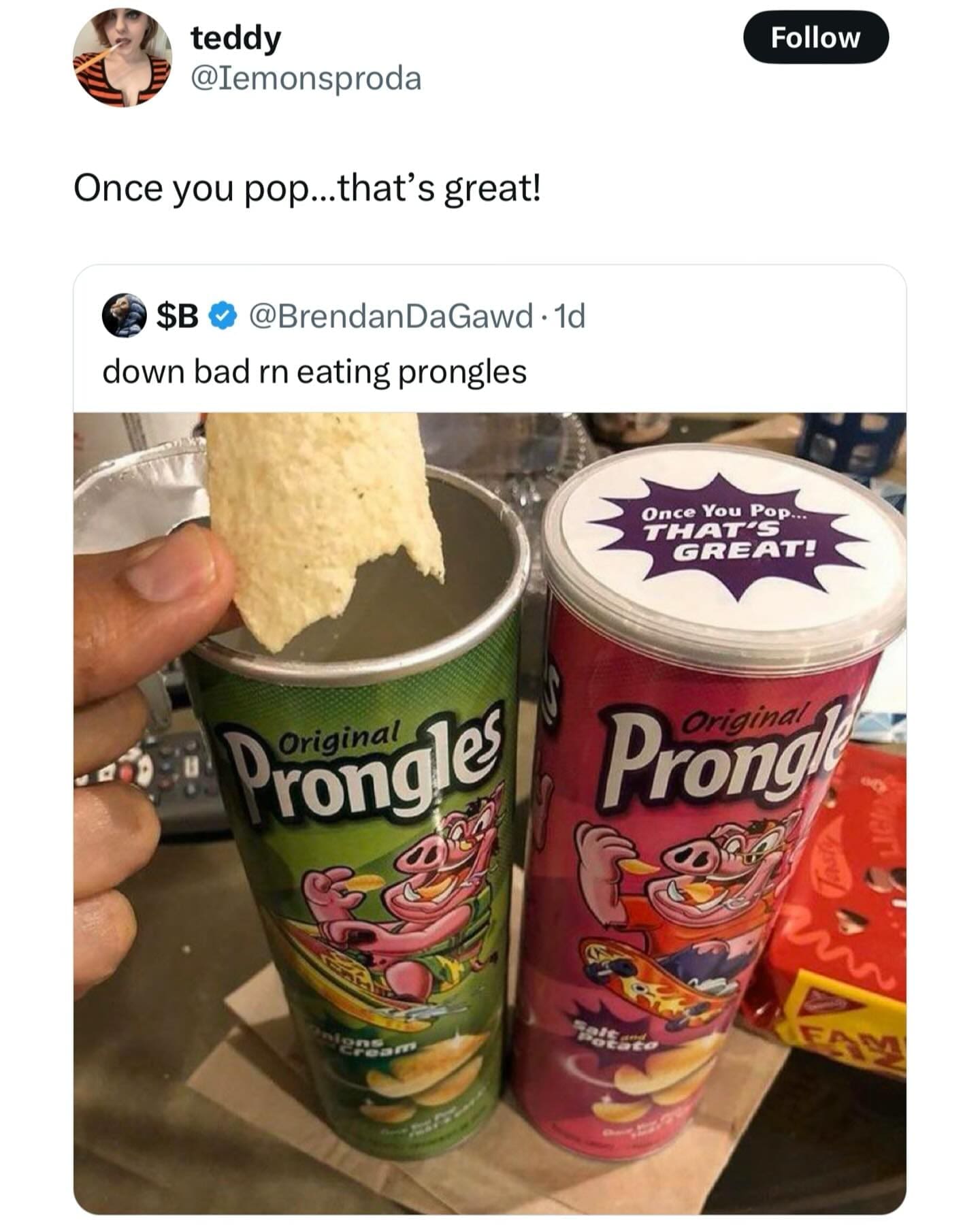 Once you pop...that's great!