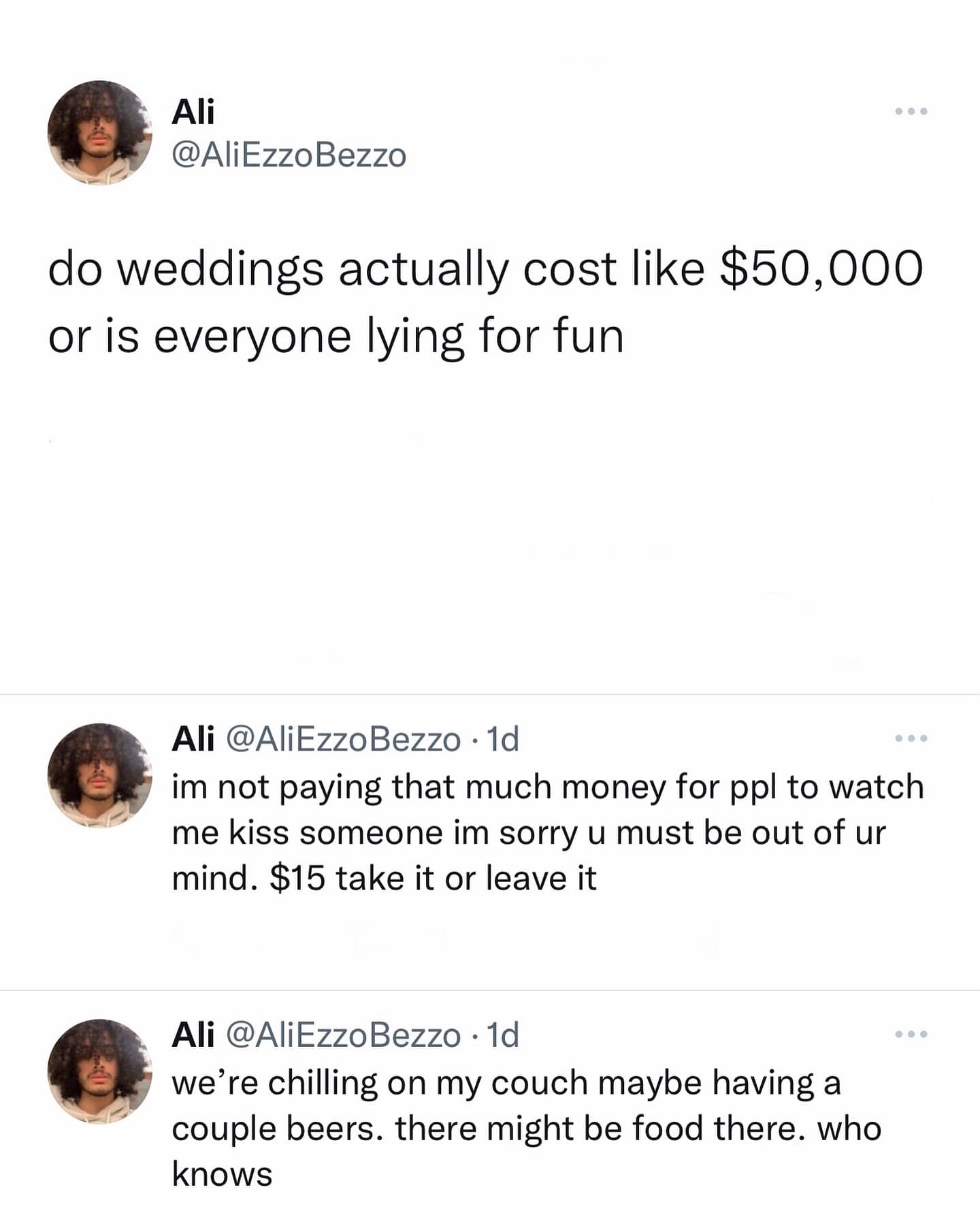 do weddings actually cost like $50,000 or is everyone lying for fun