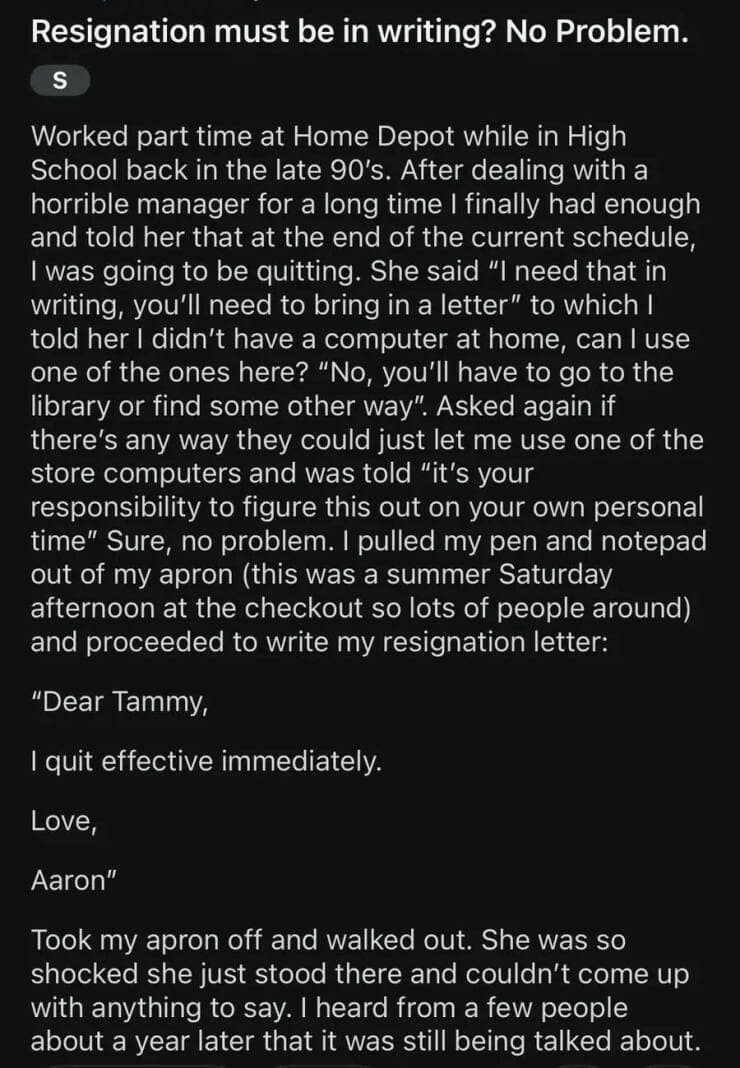 i quit stories, job quitting stories, exit tales, farewell confessions, leaving anecdotes, job resignation, quitting decisions, professional parting, formal departure, office tension, on-the-job conflicts, employee disputes, career exit, vocational departure, professional walkout, employment finale