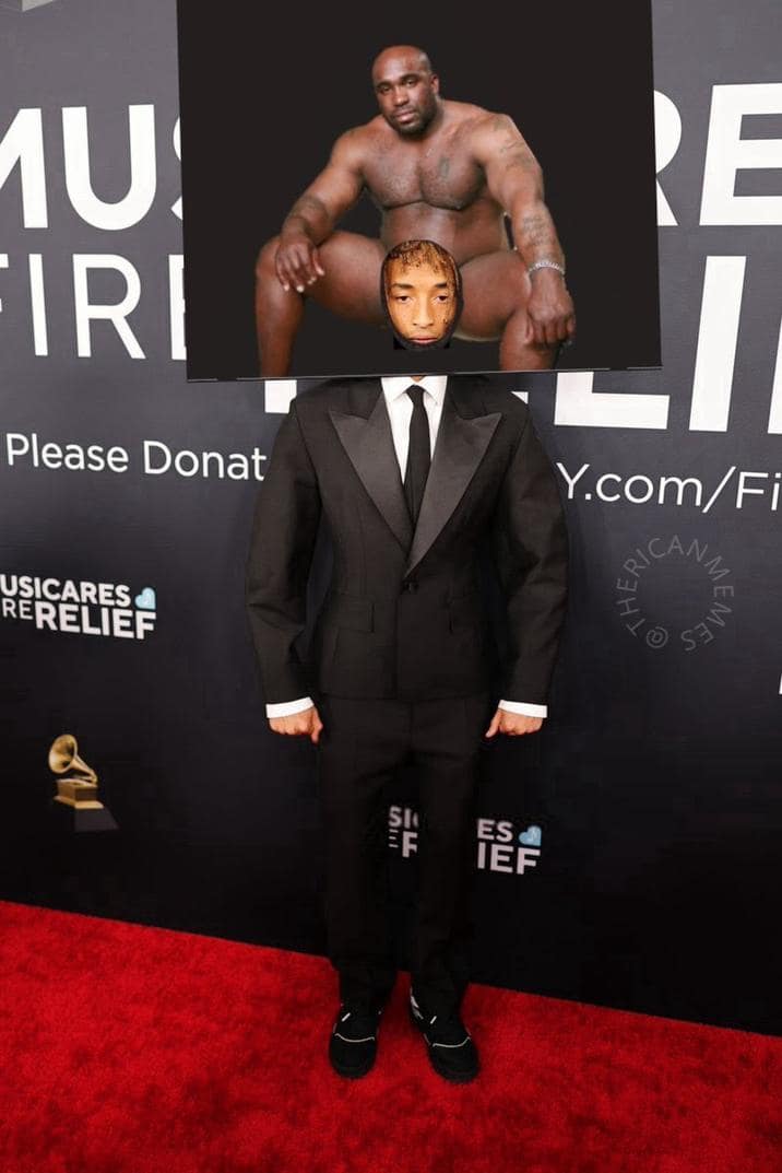 jaden smith castle hat memes, jaden smith memes, star’s bizarre headgear jokes, baffling red carpet comedic references, extravagant topper humor, celebrity memes, star-based comedic lines, personality meltdown laughter, Grammy outfit, awards show style comedic bits, formal event fashion spoofs, style meltdown jokes, bizarre garment comedic commentary