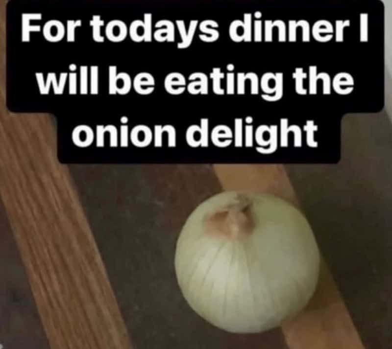 For todays dinner I will be eating the onion delight