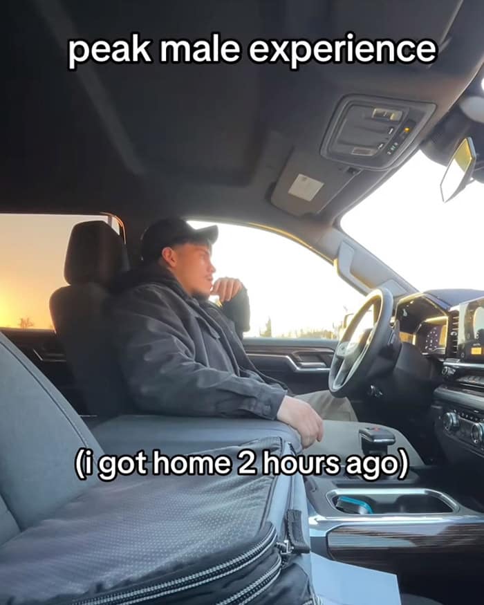 peak male experience (i got home 2 hours ago)
