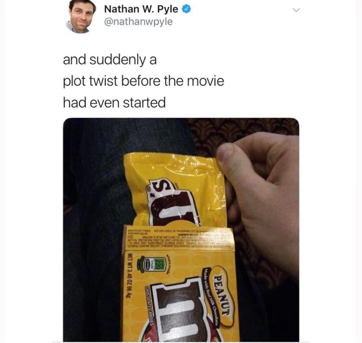 and suddenly a plot twist before the movie had even started