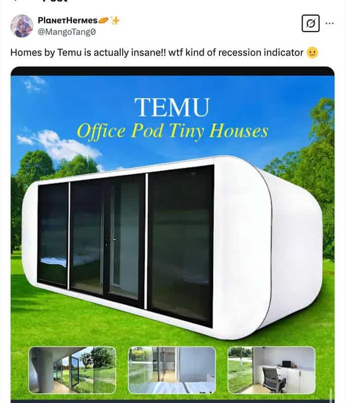 Homes by Temu is actually insane!! kind of recession indicator
