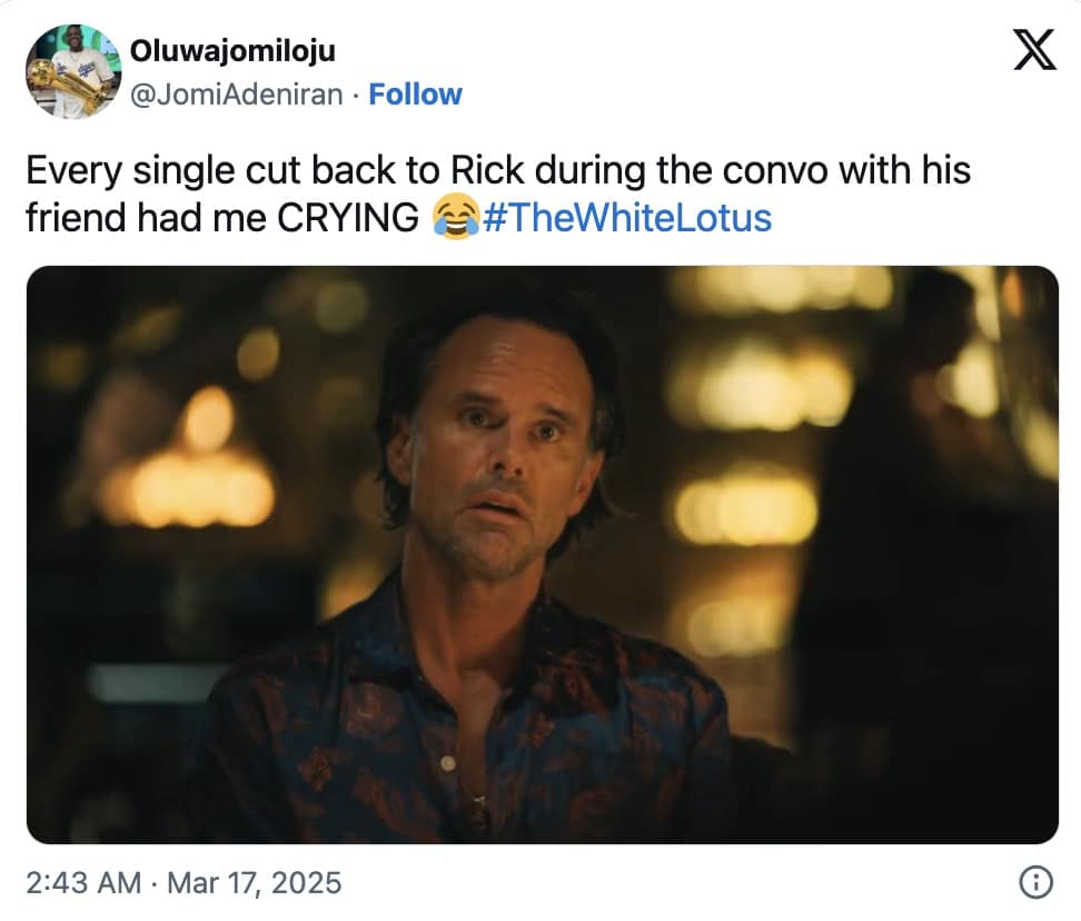 walton goggins meme, walton goggins memes, White Lotus meme, reaction memes, oversharing memes, awkward moment memes, social anxiety memes, relatable reaction memes, uncomfortable reaction memes, stunned expression memes, forced politeness memes