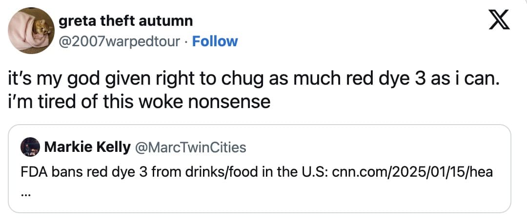 FDA dye ban memes, red 40 memes, food dye ban memes, artificial colorant memes, snack food memes, red dye 40 ban, dye free snacks, natural food coloring jokes, fda regulations memes, flamin hot cheetos jokes, mountain dew memes