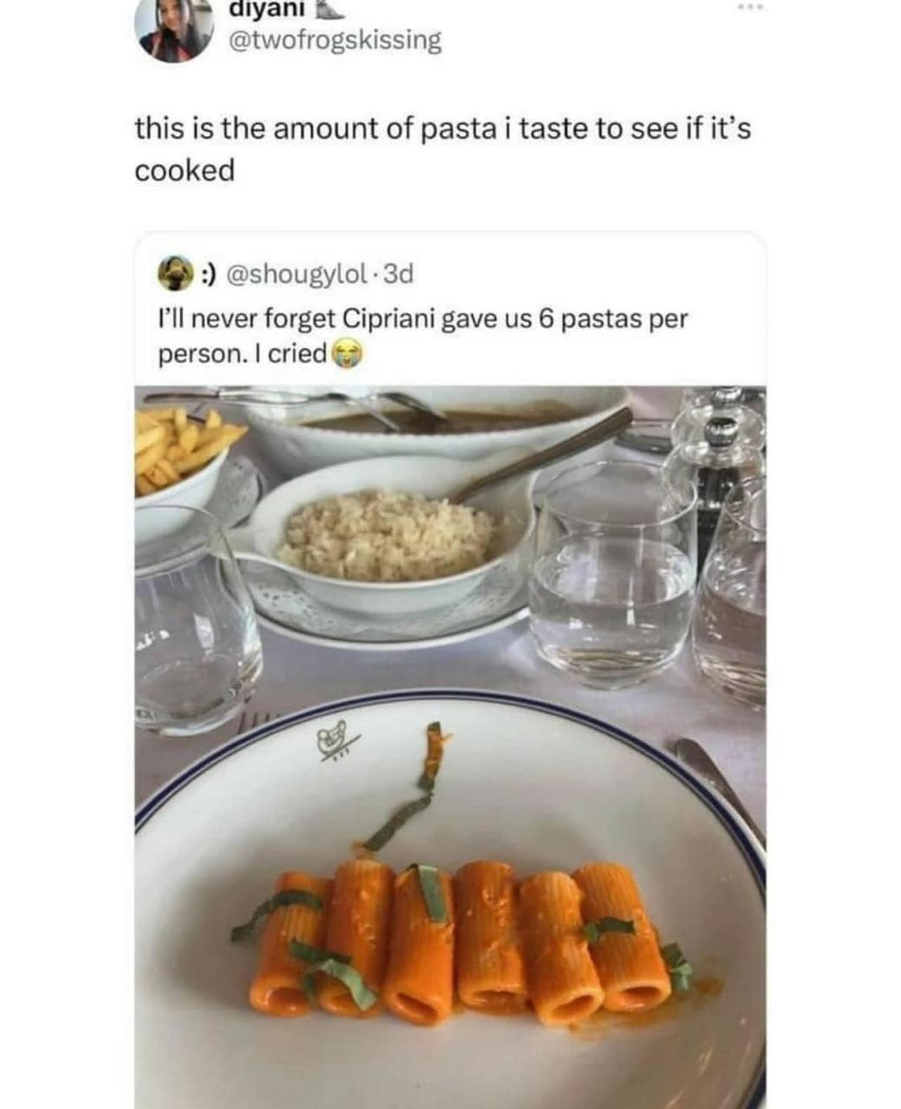 this is the amount of pasta i taste to see if it's cooked