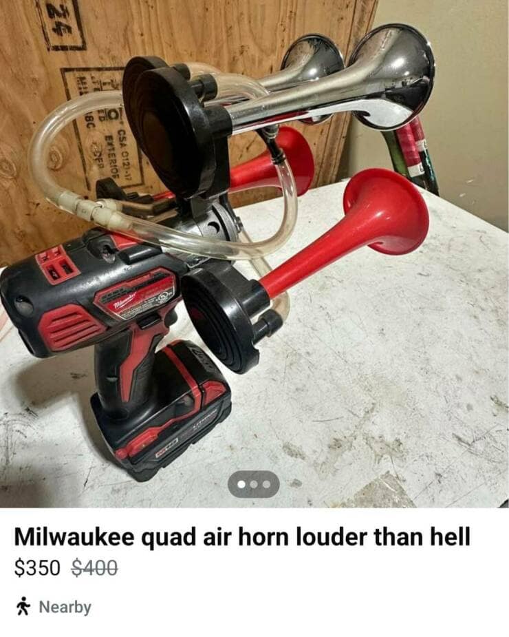 Milwaukee quad air horn louder than hell