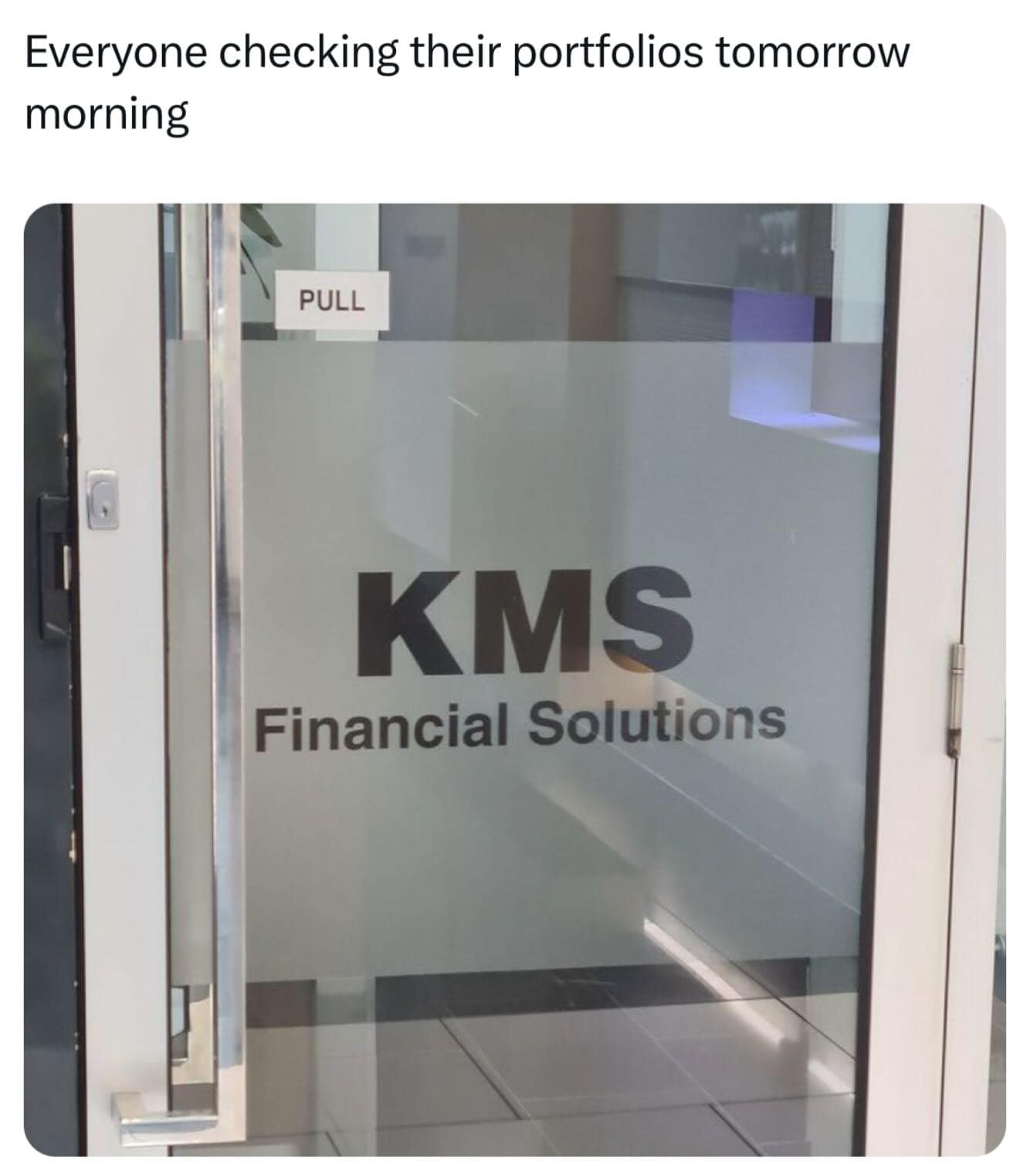 Everyone checking their portfolios tomorrow morning