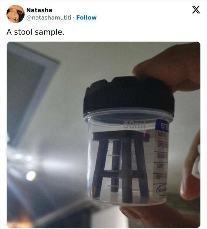 A stool sample.