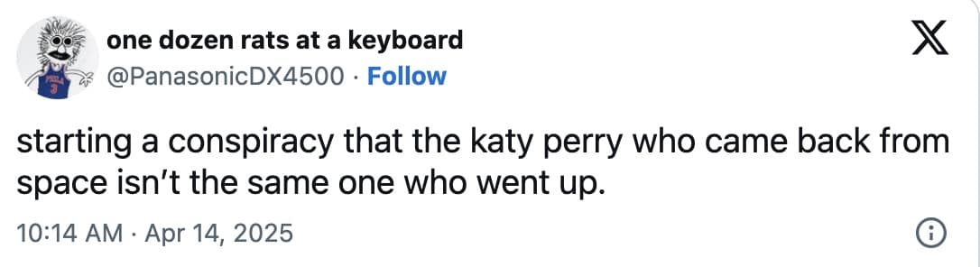 katy perry space memes, blue origin memes, celebrity memes, space travel memes, Jeff Bezos memes, famous people humor, star memes, celebrity jokes, astronaut jokes, rocket humor, space adventure memes, billionaire humor, Amazon founder memes, rich people satire, katy perry in space, katy perry space travel, gayle in space