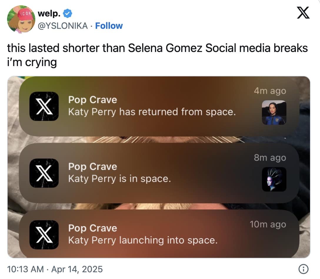 katy perry space memes, blue origin memes, celebrity memes, space travel memes, Jeff Bezos memes, famous people humor, star memes, celebrity jokes, astronaut jokes, rocket humor, space adventure memes, billionaire humor, Amazon founder memes, rich people satire, katy perry in space, katy perry space travel, gayle in space