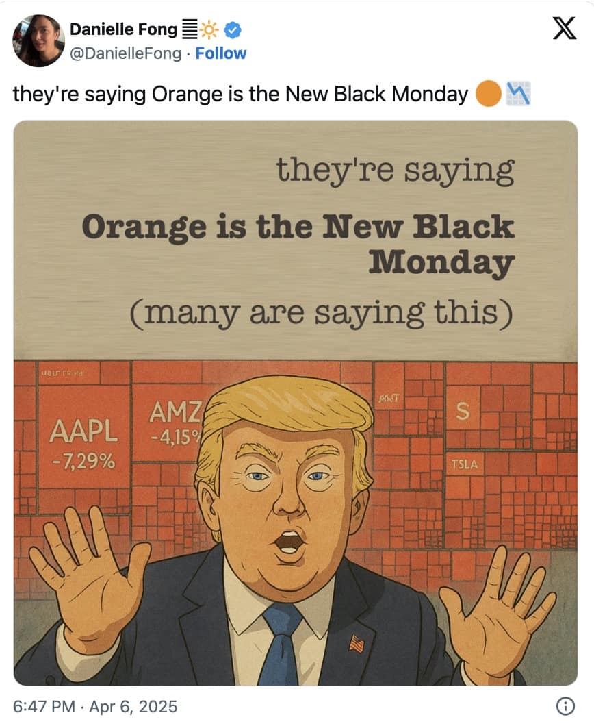 orange monday memes, finance memes, wall street humor, market crash jokes, trade war jokes, tariff humor, trump economics memes, market crash memes, recession humor, economic crash jokes, bear market memes