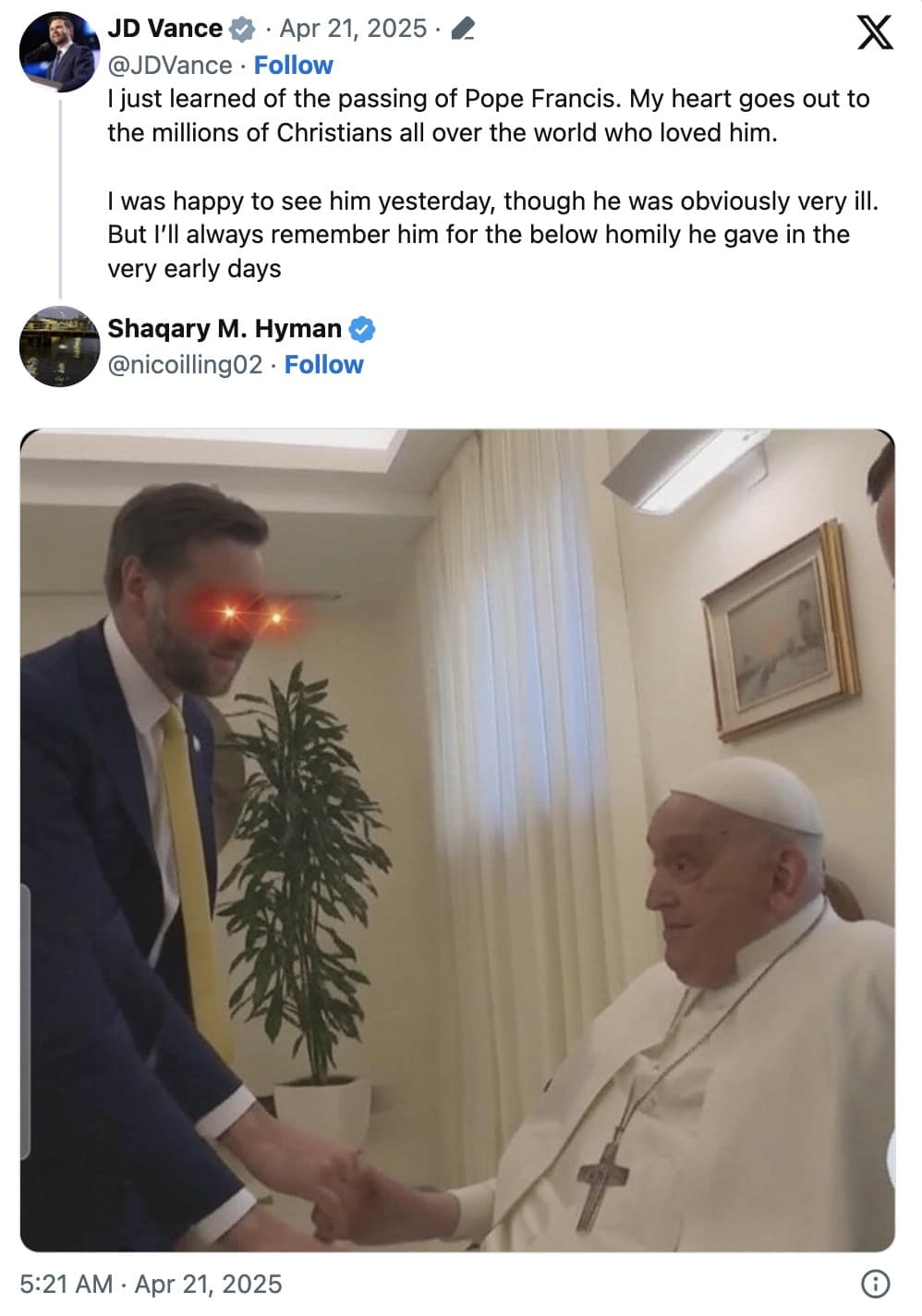 pope francis memes, pope francis death, funny Pope Francis pictures, viral Pope Francis moments, Pope Francis passed away, Pope Francis dies, JD Vance Pope Francis, JD Vance memes, political memes 2025