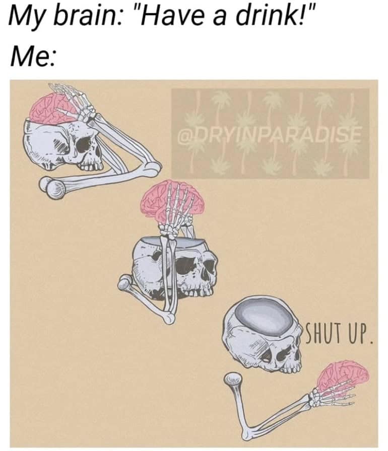 My brain: "Have a drink!" Me: