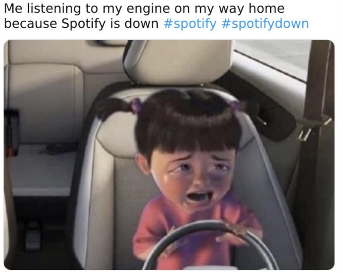 spotify crash memes, spotify outage memes, spotify down memes, music app memes, app crash memes, streaming memes, playlist humor, music streaming jokes, song app memes, software outage jokes, app downtime humor, tech fail memes, online music humor, subscription service jokes, playlist disaster memes, spotify outage