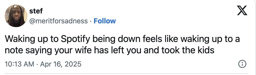 spotify crash memes, spotify outage memes, spotify down memes, music app memes, app crash memes, streaming memes, playlist humor, music streaming jokes, song app memes, software outage jokes, app downtime humor, tech fail memes, online music humor, subscription service jokes, playlist disaster memes, spotify outage