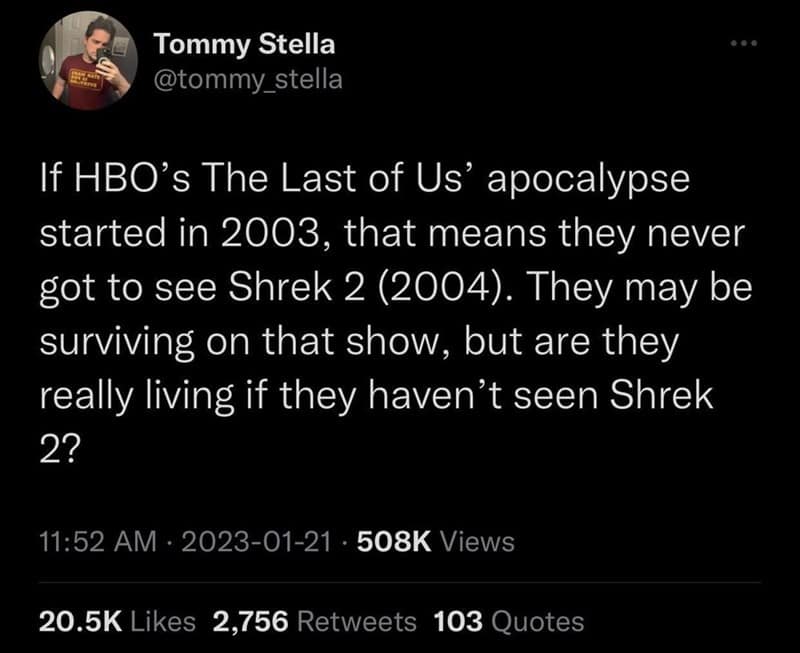 the last of us memes, tlou memes, memes, hbo tlou memes, last of us jokes, naughty dog memes, cordyceps jokes, hbo memes, streaming memes, prestige tv jokes, pedro pascal memes, joel memes, mandalorian dad jokes