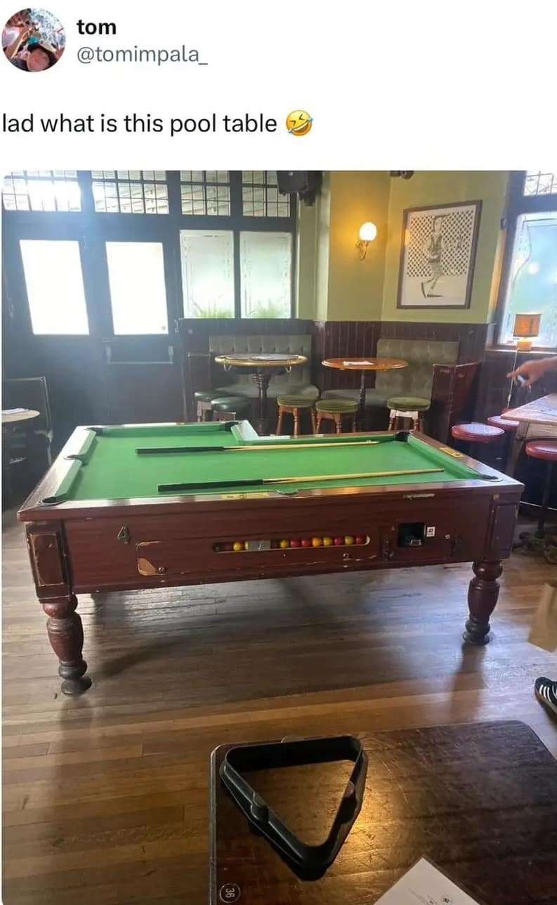 tom @tomimpala_ lad what is this pool table