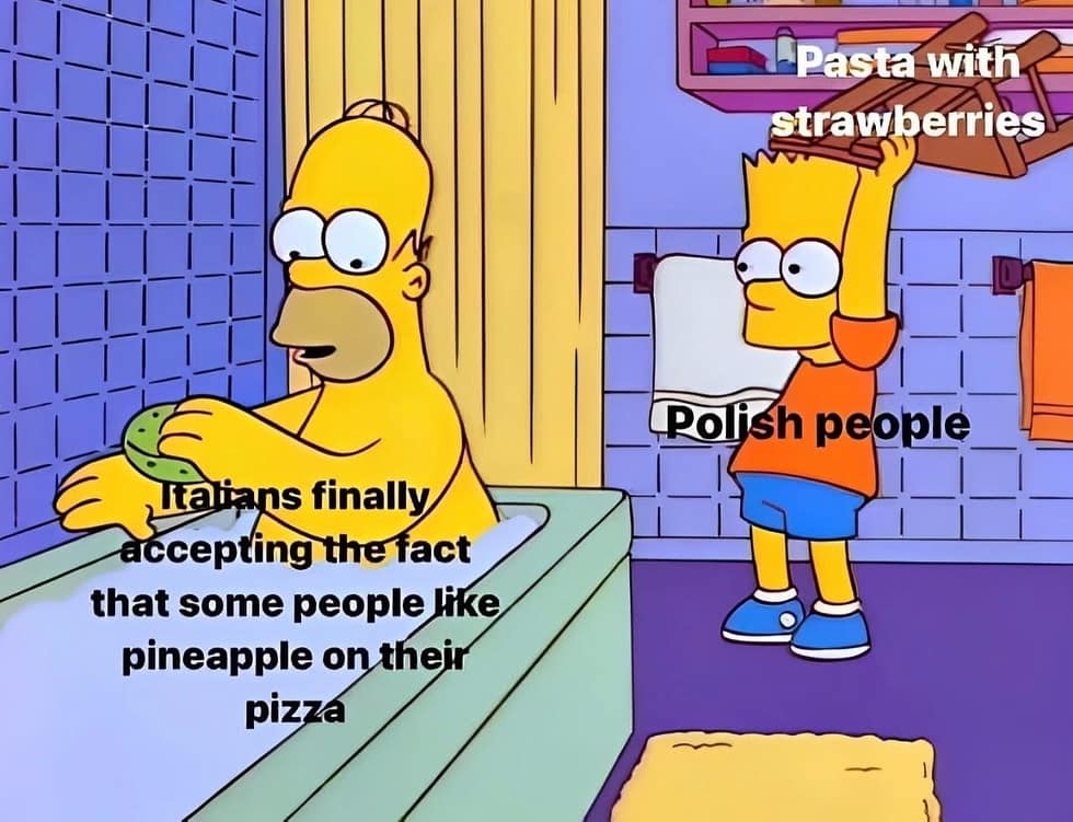 -Pasta with strawberries Polish people