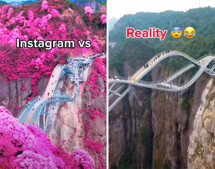 instagram vs reality, IG vs real life, vacation memes, online bloopers, influencer fails