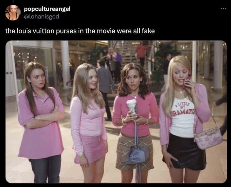 the louis vuitton purses in the movie were all fake